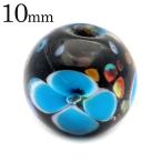 Yahoo! Yahoo!ショッピング(ヤフー ショッピング)とんぼ玉 粒売り 1粒 10mm ビーズ 花柄 ラウンド バラ売り ガラスビーズ 蜻蛉玉 水色 ライトブルー 父の日 ギフト プレゼント