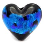 Yahoo! Yahoo!ショッピング(ヤフー ショッピング)ホタルガラス ビーズ ハート 粒売り Lサイズ 19 x 20 x 12mm ブルー 青色 バラ売り とんぼ玉 パーツ 沖縄 お土産 父の日 ギフト プレゼント