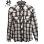  женский ROPERdo Be ткань проверка образец рубашка в ковбойском стиле [ Brown ] чай черный чёрный белый America Country Dance kau девушка костюм Ame ширина 