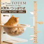 ショッピングタワー 1年保証 キャットツリー タワー 全高240-286cm 突っ張り 運動不足 猫 TOTEM 木製 家具調 設置 簡単 爪とぎ スクラッチ 多頭飼い ねこ 安い 送料無料