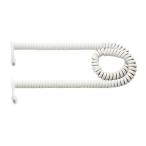 ミヨシ DC-J406/WH ホワイト 4極4芯 受話器用カールコード クロス結線タイプ 0.6m