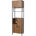 クロシオ 【組立式】 アート食器棚60-200 ヴィンテージブラウン