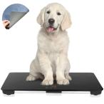 犬用体重計、動物用体重計65x45cm、最大体重100kg、精度10g、黒、犬と猫に適しています、無料の滑り止めマット