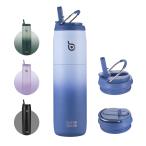 BOTTLE BOTTLE 水筒 1リットル 大容量 1000ml ストロー付き 直飲み 保温保冷 真空断熱 子供 大人 持ち手付き おしゃれ 1L