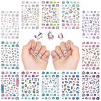 VIWIEU 12 листов наклейки на ногти ... девочка симпатичный Unicorn цветочный принт, можно выбрать 600 вид Kids ультратонкий накладывающийся приклеивание ребенок . прекрасный наклейка Unicorn * радуга *