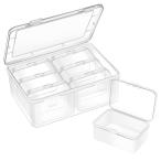 Mathtoxyz маленький бисер бур nai The -. хранение 2 шт прозрачный бисер хранение контейнер прямоугольный бисер держатель пластик кейс прозрачный box 