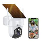 【400万高画素・ソーラー一体型】 ANRAN 防犯カメラ 屋外 ソーラー 屋外防犯カメラ 電源不要 工事不要 高効率充電 360°広角撮影 Alex