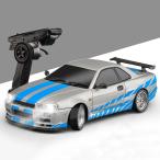 LDR/C 1/18ドリフトカー GTR R34ラジコンカー ドリフト走行 2.4GHz比例制御 金属製ボディ ジャイロ付き 車おもちゃ 技適認証済み