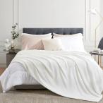 Hansleep 毛布 もうふ 夏用 ダブル ブランケット 大きめ 200x220cm 大判 ホワイト マイクロファイバー 柔らかく 肌触り フランネ