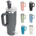 TYESO высокий стакан 1.2L фляжка термос нержавеющая сталь бутылка вода бутылка соломинка ручка имеется кувшин уличный вакуум изоляция 2 -слойный структура широкий .