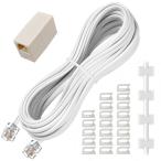 SensaBliss телефон линия 15.5m телефон удлинение кабель тонкий modular кабель мужской телефон оригинальный медь линия core телефон линия коннектор RJ11 адаптор -тактный 