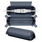 Flemoon [2個セット]吊り下げ可能なコンセントカバー 屋外 防水 延長コード 電源ボックス 耐候性 雨よけ ストリングライトを保護 灰