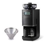 シロカ コーン式 全自動 コーヒーメーカー カフェばこPRO [ガラスサーバー/豆・粉対応/豆・水計量不要/ミル機能/挽き目無段階調節可能/最大6杯 送料無料