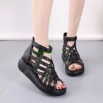 ブーツサンダル サンダル レディース 歩きやすい 厚底 厚底サンダル レディース 走れる 大きいサイズ 旅行 グラディエーターサンダル ウェッジソール ウエッジ