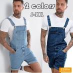 つなぎ オールインワン メンズ デニム オーバーオール サロペット ショートパンツ レトロパンツ 夏服 2019 新作 2色