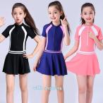 キッズ スクール水着 女の子 ワンピース水着 子供用 オールインワン セット 小学生 水着 半袖 ジュニア 女児 女子 子ども