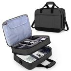 Luxja プロジェクターバッグ 二層式 ラップトップ収納可 大開口 持ち運びやすい ブラック