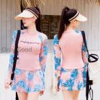  купальный костюм женский фитнес купальный костюм длинный рукав раздельный body type покрытие UV cut надеты .. верх и низ в комплекте спорт йога одежда большой размер вода суша обе для горячие источники весна ko-te