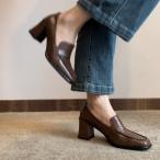  Loafer туфли-лодочки женский ..... взрослый студент женщина чёрный обувь монета Loafer большой размер каблук коричневый n ключ каблук квадратное tu