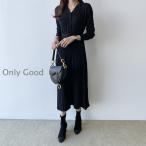 ロングワンピース プリーツ 女らしいワンピース 秋冬 ロングワンピース レディース 長袖 ニットワンピ マキシ丈 ニット プリーツワンピース セーター ゆったり