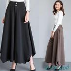 ガウチョパンツ レディース ワイドパンツ パンツ ボトムス スカーチョ ゆったり ロング丈 カジュアル シンプル 大人 美脚 美尻 細身 通勤