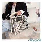 ショッピングプールバック トートバッグ クリアバッグ ビーチバッグ プールバッグ 防水バック 春夏 透明 PVC サマーバッグ ポーチ付き