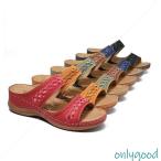 サンダル レディース 歩きやすい 旅行 立ち仕事靴 厚底サンダル ウェッジソール サボ ミュール ヒール 5cm オープントゥ つっかけ コンフォート ダブルベルト