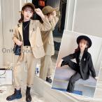 卒業式 パンツスーツ 女の子 入学式 スーツ 小学生 韓国 子供服 ピアノ発表会 パンツスーツ ジャケット パンツ キッズ スーツ 110 160 七五三