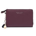 Forever young フォーエバーヤング シンプル 2つ折り財布 レディース サイフ さいふ 被せ かぶせ 二つ折り サピアノ かわいい ワイン