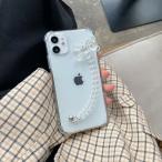 スマホケース iphone12 ケース 韓国 携帯ケース iphone11 ケース iphone se ケース iphone12 mini ケース TPU クリアベアーストラップ付き クリア 透明 かわいい
