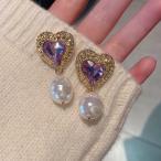 Yahoo! Yahoo!ショッピング(ヤフー ショッピング)ピアス レディース アクセサリー 韓国 シンプル ビジューハート ハート キラキラ 揺れる ゴールド