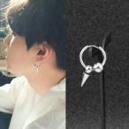 【送料無料】2点セット 1ペア メンズピアス レディースピアス BTS 防弾少年団 両耳用 メンズイヤリング レディースイヤリング ノンホール 韓国