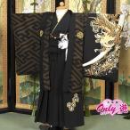 羽織袴セット/レンタル/男の子/ぷちぷり/CLASSIC/03-656IM/七五三/3歳/ブランド/男児AS/アンサンブル/黒/古典柄/龍/着物レンタル/