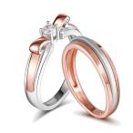 Jeulia ペアリング レディースリング メンズリング 結婚指輪 婚約指輪 指輪 カップルリング エンゲージ リング 専用ギフトボックスつ