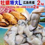 ギフト 海鮮 グルメ 牡蠣 2kg(1kg(正味850g)×2袋) かき 広島県産 (BBQ バーベキュー)魚介 貝 セール (特産品 名物商品) 鍋 送料無料