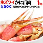 ショッピングカニ ポーション カニ かに 蟹 グルメ 生 ズワイガ二 カニ爪 ポーション 約1kg《約500g(正味量400g)×2袋》 爪 ポーション 爪肉 蟹 セット