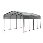 【元SKU：N508P355426】【奥行6mタイプ】カーポート ガレージ 車庫 倉庫 奥6m×幅3m×高さ2.6m スチール車庫 カーポート バイク