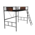  черный кровать-чердак труба bed одиночный дерево место хранения Северная Европа способ ребенок часть магазин steel выдерживающий . bed SDG