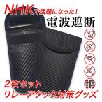 リレーアタック対策グッズ リレーアタック防止ケース キーケース ケース カーボン カバー ポーチ 電波遮断 ポーチ スマートキーケース 2枚セット 送料無料