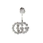 Yahoo! Yahoo!ショッピング(ヤフー ショッピング)グッチ GUCCI ダブルG シングル ピアス K18WG ダイヤモンド イヤリング レディース ジュエリー アクセサリー 片方 中古