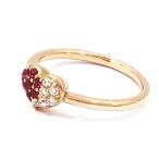 Yahoo! Yahoo!ショッピング(ヤフー ショッピング)チャーミー CHARMY フラワーインハート リング 指輪 K18PG ダイヤモンド ルビー レディース ジュエリー アクセサリー 中古