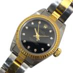 ロレックス ROLEX オイスターパーペチュアル X番 67193G ブラック K18/SS 腕時計 レディース 中古