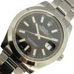 ロレックス ROLEX デイトジャスト41 ランダムシリアル 116300 ブラック SS 腕時計 メンズ 中古