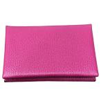 エルメス HERMES カルヴィ C刻 ローズパープル シェーブル カードケース レディース 中古