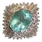 パライバトルマリンリング Pt900プラチナ パライバトルマリン ジュエリー 中古