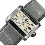 カルティエ Cartier タンクディヴァン LM W6300755 アイボリー ステンレススチール 腕時計 レディース 中古