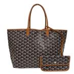 ショッピングゴヤール ゴヤール GOYARD サンルイPM ブラック×タン ゴヤールディンキャンバス トートバッグ ユニセックス 中古