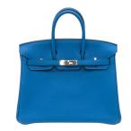 エルメス HERMES バーキン25 A刻印 ブルーザンジバル SV金具 トゴ ハンドバッグ レディース 中古