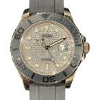 ロレックス ROLEX ヨットマスター37 268655 パヴェダイヤ K18PG/ラバーベルト 腕時計 メンズ 中古