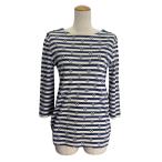 ルイ・ヴィトン LOUIS VUITTON モノグラムボーダー七分袖カットソー FJTS04 ブルー コットン カットソー レディース 中古